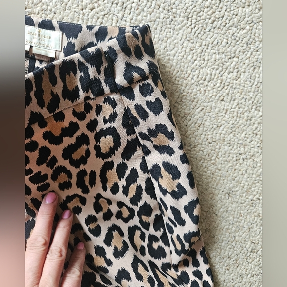 Kate Spade Straight Leg Ankle Length Animal Print Pant With Side Zip Size 8 - Picture 4 of 7